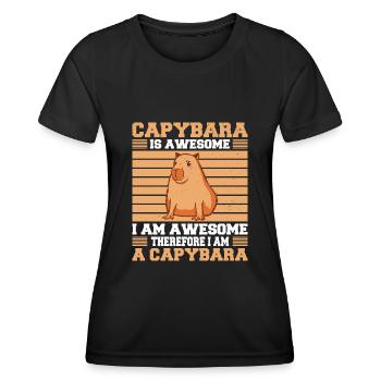 Capybara Rongeur Capybara Capybara - T-shirt sport Femme - noir - Devant - AI Model Female 172 light (172cm)
