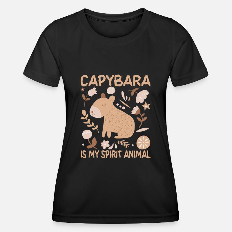 Capybara Rodent Capybara Capybara - Women's Functional T-Shirt - black
