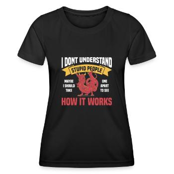 Drache Drachen Design Fabelwesen Phantasie - Frauen Funktions-T-Shirt - Schwarz - Vorne - AI Model Female 172 light (172cm)