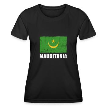 Mauritanie Drapeau Grunge Mauritanie Drapeau - T-shirt sport Femme - noir - Devant - AI Model Female 172 light (172cm)