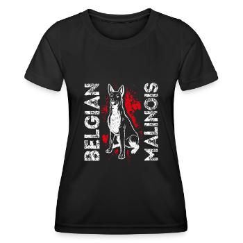 Belgian Malinois Hunde - Frauen Funktions-T-Shirt - Schwarz - Vorne - AI Model Female 172 light (172cm)