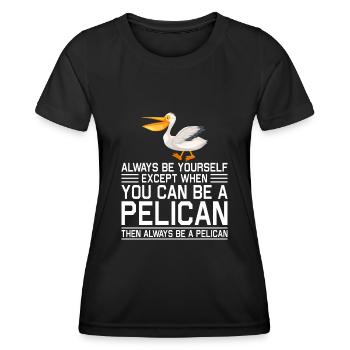 Pelikan Pelikane Vögel Wasservogel - Frauen Funktions-T-Shirt - Schwarz - Vorne - AI Model Female 172 light (172cm)