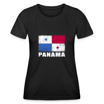 Panama Flag Grunge Panama Flag - T-shirt sport Femme - noir - Devant - AI Model Female 172 light (172cm)