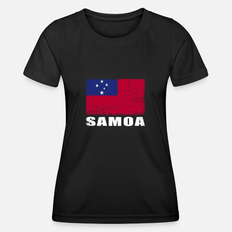 Samoa Flag Grunge Samoa Flag - Women's Functional T-Shirt - black