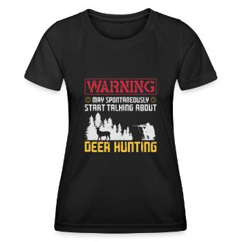 Avertissement de chasseur de cerfs de Cerf - T-shirt sport Femme - noir - Devant - AI Model Female 172 light (172cm)
