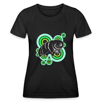 Tardigrade Retro Tardigrade Ours d’eau - T-shirt sport Femme - noir - Devant - AI Model Female 172 light (172cm)