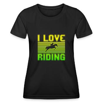 I love riding - Women's Functional T-Shirt - black - Front - AI Model Female 172 light (172cm)