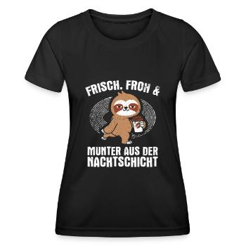 Pfleger Nachtschicht Krankenpfleger Altenpfleger P - Frauen Funktions-T-Shirt - Schwarz - Vorne - AI Model Female 172 light (172cm)