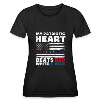 US patriotic quotes, patriot, patriots - Women's Functional T-Shirt - black - Front - AI Model Female 172 light (172cm)