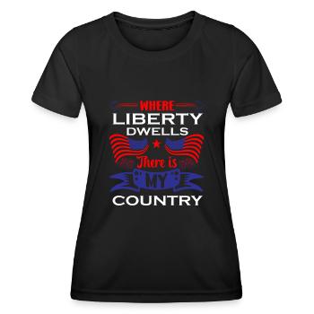 US patriotic quotes, patriot, patriots - Women's Functional T-Shirt - black - Front - AI Model Female 172 light (172cm)