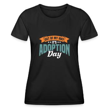 Adopte Adopte Père adopteur Mère adoptive - T-shirt sport Femme - noir - Devant - AI Model Female 172 light (172cm)
