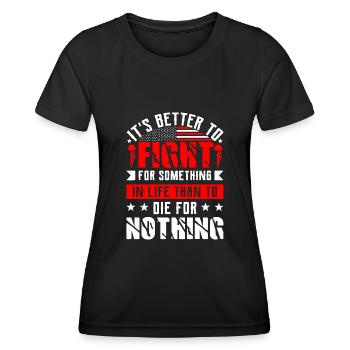 US patriotic quotes, patriot, patriots - Women's Functional T-Shirt - black - Front - AI Model Female 172 light (172cm)