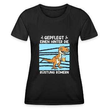 Gepflegt einen hinter die Rüstung römern Bier - Frauen Funktions-T-Shirt - Schwarz - Vorne - AI Model Female 172 light (172cm)