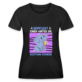 Gepflegt einen hinter die Rüstung römern Festival - Frauen Funktions-T-Shirt - Schwarz - Vorne - AI Model Female 172 light (172cm)