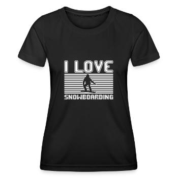 I love snowboarding - Frauen Funktions-T-Shirt - Schwarz - Vorne - AI Model Female 172 light (172cm)