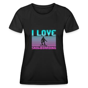 I love snowboarding - Frauen Funktions-T-Shirt - Schwarz - Vorne - AI Model Female 172 light (172cm)