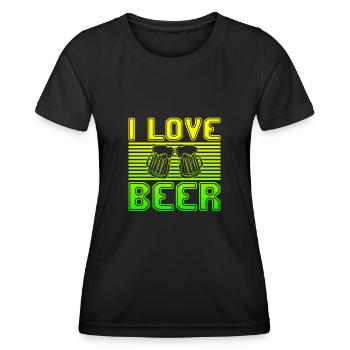 J’adore la bière - T-shirt sport Femme - noir - Devant - AI Model Female 172 light (172cm)
