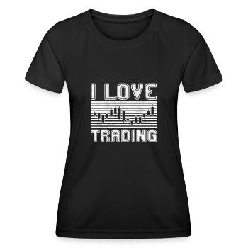 J’adore trader - T-shirt sport Femme - noir - Devant - AI Model Female 172 light (172cm)