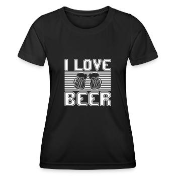 I love beer - Frauen Funktions-T-Shirt - Schwarz - Vorne - AI Model Female 172 light (172cm)