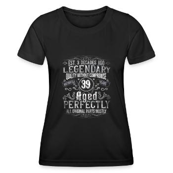 Legendär 39 Jahre alt Geschenk zum 39. Geburtstag - Frauen Funktions-T-Shirt - Schwarz - Vorne - AI Model Female 172 light (172cm)