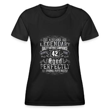 Legendär 42 Jahre alt Geschenk zum 42. Geburtstag - Frauen Funktions-T-Shirt - Schwarz - Vorne - AI Model Female 172 light (172cm)