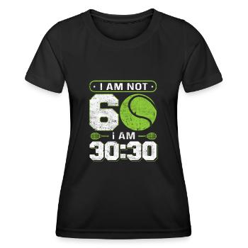 Funny design for tennis players 60th birthday - Women's Functional T-Shirt - black - Front - AI Model Female 172 light (172cm)
