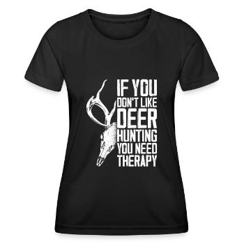 Chasseur de cerfs buck si vous - T-shirt sport Femme - noir - Devant - AI Model Female 172 light (172cm)