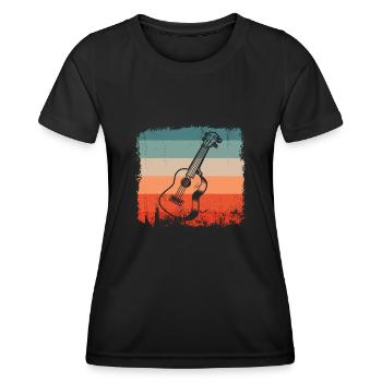 Guitarist Retro Guitar Silhouette Guitarist - Women's Functional T-Shirt - black - Front - AI Model Female 172 light (172cm)