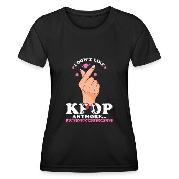 K-pop J’adore la K-pop - T-shirt sport Femme - noir - Devant - AI Model Female 172 light (172cm)