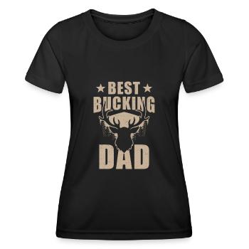 Hunter Dad Design Bester Bockiger Vater - Frauen Funktions-T-Shirt - Schwarz - Vorne - AI Model Female 172 light (172cm)