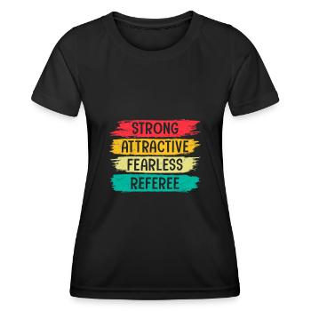 Arbitre fort et attrayant et intrépide - T-shirt sport Femme - noir - Devant - AI Model Female 172 light (172cm)