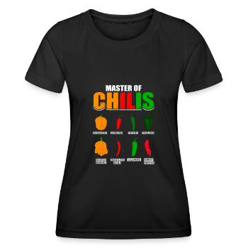 Master of Chilis Habanero-Chili-Liebhaber - Frauen Funktions-T-Shirt - Schwarz - Vorne - AI Model Female 172 light (172cm)