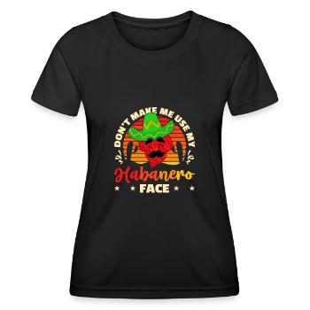 Mexikanisches Essen Habanero-Chili-Liebhaber - Frauen Funktions-T-Shirt - Schwarz - Vorne - AI Model Female 172 light (172cm)