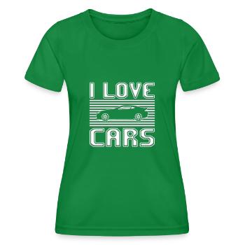 J’adore les voitures - T-shirt sport Femme - vert - Devant - AI Model Female 172 dark (172cm)