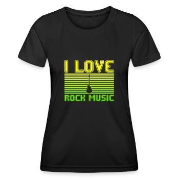 I love rock music - Frauen Funktions-T-Shirt - Schwarz - Vorne - AI Model Female 172 light (172cm)