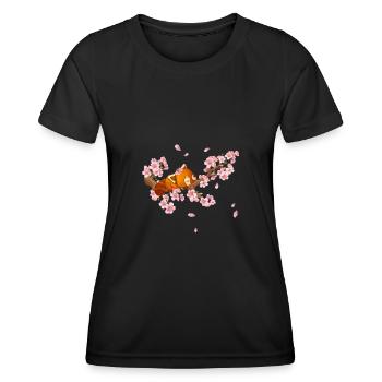 Sweet Little Panda Red Panda Japon Fleur de cerisier - T-shirt sport Femme - noir - Devant - AI Model Female 172 light (172cm)