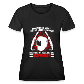 Schweißer Spruch Schweißerhelm Schweißen - Frauen Funktions-T-Shirt - Schwarz - Vorne - AI Model Female 172 light (172cm)
