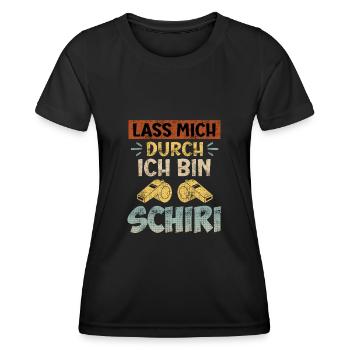 Lass mich durch ich bin der Schiri Schiedsrichter - Frauen Funktions-T-Shirt - Schwarz - Vorne - AI Model Female 172 light (172cm)