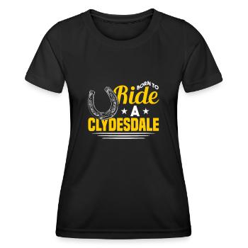 Clydesdale Equestrian Sport Cold Blood Horse Scotland - Women's Functional T-Shirt - black - Front - AI Model Female 172 light (172cm)