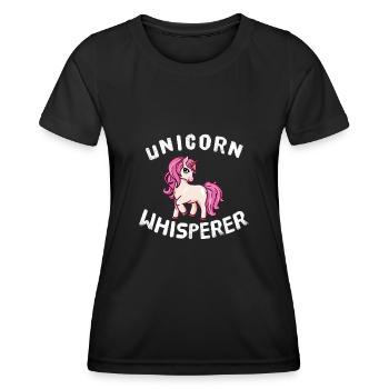 Licorne Chuchoteur Licorne Chuchoteur Drôle Licorne - T-shirt sport Femme - noir - Devant - AI Model Female 172 light (172cm)