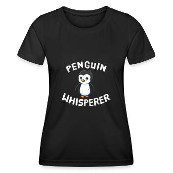 Funny Penguin Lover Penguin Whisperer - Women's Functional T-Shirt - black - Front - AI Model Female 172 light (172cm)