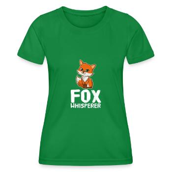 Fox Whisperer Süßer Fuchs Tierfreund Füchsin - Frauen Funktions-T-Shirt - Kelly Green - Vorne - AI Model Female 172 dark (172cm)