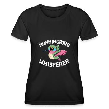 Funny Hummingbird Lover Hummingbird Whisperer - Women's Functional T-Shirt - black - Front - AI Model Female 172 light (172cm)