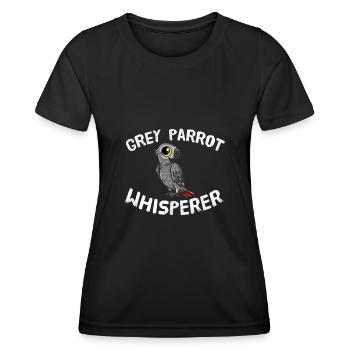 Grey Parrot Whisperer Grauer Papagei Vogel Nerd - Frauen Funktions-T-Shirt - Schwarz - Vorne - AI Model Female 172 light (172cm)