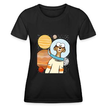 Meerkat astronaut in space - Women's Functional T-Shirt - black - Front - AI Model Female 172 light (172cm)