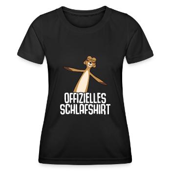 Erdmännchen Schlafshirt - Frauen Funktions-T-Shirt - Schwarz - Vorne - AI Model Female 172 light (172cm)