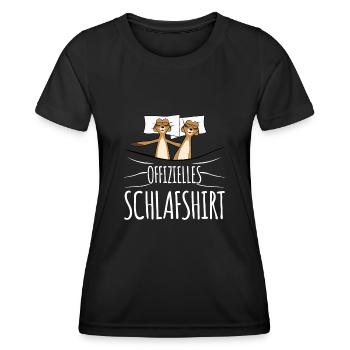 Erdmännchen Schlafshirt zum Schlafen - Frauen Funktions-T-Shirt - Schwarz - Vorne - AI Model Female 172 light (172cm)
