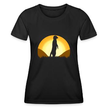 Meerkat Sunset Meerkats - Women's Functional T-Shirt - black - Front - AI Model Female 172 light (172cm)