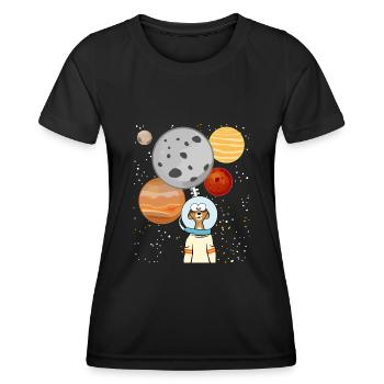 Meerkat Astronaut Space Planets - Women's Functional T-Shirt - black - Front - AI Model Female 172 light (172cm)
