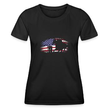 Fun Horse Racing Horse Racing Gift Idea - Women's Functional T-Shirt - black - Front - AI Model Female 172 light (172cm)